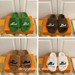 Luxury Designer Slippers men women Slippers Ladies Wool Winter Fur Fluffy Furry Warm Letters Sandals size 35-45 Comfortable Fuzzy Slides Girl Flip Flop brand Slipper