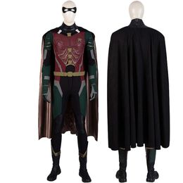 Cosplay High Quality Halloween Carnival Superhero Dick Grayson Cosplay Costume Adult Robin Battle Outfit Party Full Props Suit