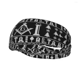 Berets Masonic Mason Freemason Pattern Sports Headbands For Yoga Non Slip Elastic Moisture Wicking Sweatband Men Women