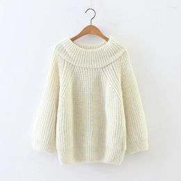 Women's Sweaters Winter Thickened Off-Neck Pullover Thick Needle Sweater Baggy Coat Korean Style Student Top Fashion