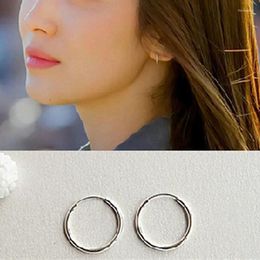 Hoop Earrings Punk Round Circle Earring Silver Colour Small Ear Rings Smooth Metal For Women Man Jewellery Bijoux Femme Tendance