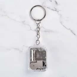 Keychains 1PC Music Box Movement DIY Play Set Mechanical Metal Boxes Clockwork Keychain Gift Home Decor Random