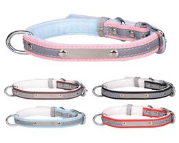 Pet Collars Fleecebottomed Microfiber Can Be Engraved In Various Sizes Five Colours Reflective Dog Cat Collar XG00653103383