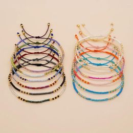 Link Bracelets YASTYT Classic Small Interval Coloured Seed Beads Simple Style Friendship Rope Adjustable For Women