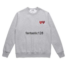 Play trendy brand Chuanjiu Baoling casual round neck sweater for men's red double heart printed top for men's and women's styles45