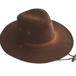 Berets Color Men Western Cowboy Hat Big-edge Gentleman Cowgirl Jazz West For Mongolian Caps Sombrero Mujer