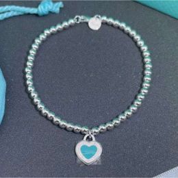 Luxury Bracelets Women's Bangle Tiff Chains Designer Love Heart Enamel Pendant Hand Chain Female Tiffanjewelry S925 Silver Girl Handchains Ladies Bracelet Up3o