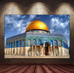 Masjid Al Aqsa and Dome of The Rock Wall Art Poster Mosque Canvas Painiting Art Prints Muslim Picture for Living Room Home Decor5088535