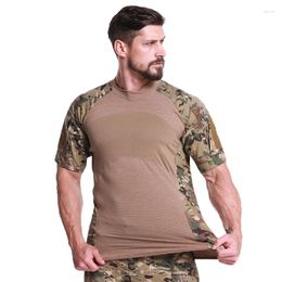 Men's T Shirts Army Camouflage Tactical Shirt Men Summer Patchwork Cotton Tshirt Short Sleeve Tops Military Clothing