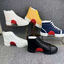 2024 Christain Loubotin Red Bottomlies Designer Platform Casual Shoes luxury sneakers soledd shoes flat crescent soled high top shoes mens shoes student cas 7RKF