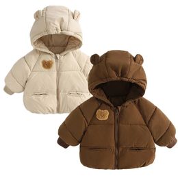 Down Coat Cute Bear Winter Baby Thicken Cotton Jacket for Boys Girls Clothes Kids Hooded Top Snow Outerwear Korean Costume 1 6Y 231030