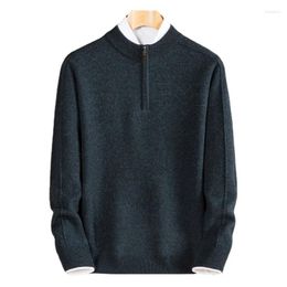 Men's Sweaters Arrival Fashion Cashmere Thick Half High Zipper Pullover High-end Sweater Winter Plus Size S M LXL 2XL 3XL 4XL