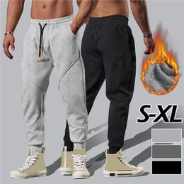 Mens Pants Autumn Fleece Straight Trousers Men Fitness Jogging Sweatpants Lambswool Winter Warm Casual Pant Male Solid Drawstring Bottoms 231027