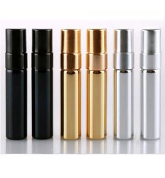 5ML UV Empty Glass Refillable Perfume Bottle Atomizer perfume bottles Spray Fragrance Bottle Gold Silver Black Color