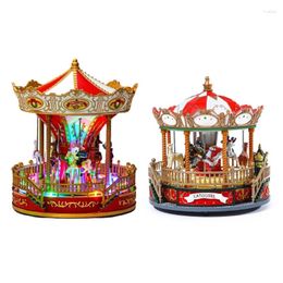 Decorative Figurines Birthday Valentines Day Wedding Musical Box LED Light Desk Ornaments