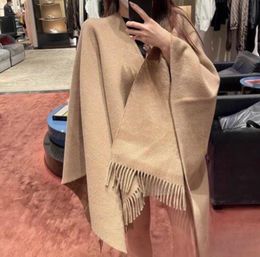 Oversized Two Sided Wool Scarves Autumn Tassels Men's Designer Shawls Cashmere Wraps Stoles Scarf for Women Cape