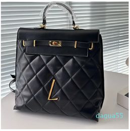 AutAutumn Winter Styles Designer Backpack Classic Metal Letter Shoulder Fashion Maillard Style Handbag Shopping