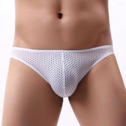 Underpants Men'S Underwear Ice Mesh Small Triangle Briefs Cool Breathable Low Waisted Sexy Trunk Panties Big Pouch U Convex Shorts