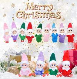 Christmas Elf Babies with Dummy Movable Arms Legs Doll House Accessories PVC Felt Baby Elves Dolls1450259