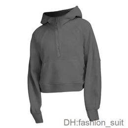 Women's Hoodies Sweatshirts Designer Scuba Womens Half Zip Lululemens Hoodie Ladies Yoga Outwear Clothing Thick Long Sleeve Fleece Jumper Lulu 2 SI8E