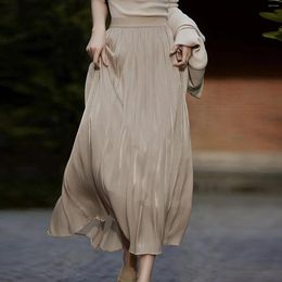 Skirts Summer Female Pleated High Waist Skirt Tulle Midi Dress Casual Cute