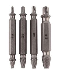 4pcs Double Side Drill Out Damaged Screw Extractor Drill Bits Stripped Screw Removers6914550