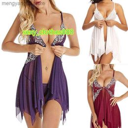 Sexy Pyjamas Fashion Sexy Sleepwear Night Dress Lingerie Women Front Closure Nightwear Sexy Lace Temptation Underwear Nightgown Plus Size 6XL T230529