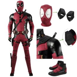 Cosplay Carnival Halloween Costume Movie DP Mr Pool Complete Outfit With Face Shell Belt Soldier Red Suit Customizable