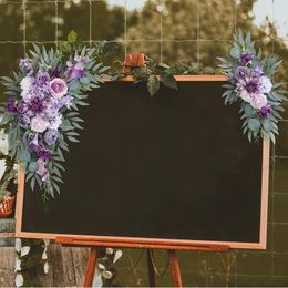 Decorative Flowers 2x Artificial Wedding Flower Welcome Signs For Ceremony Sign