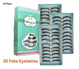 3D False Eyelashes 10 Pairs Natural Look Handmade Short Soft Reusable Eyelashes Natural Wispy Fluffy Lashes DHL 9633836