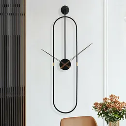 Wall Clocks Arrivals Modern Art Clock Home Living Room Decor Watch Simple Oval Metal Mute