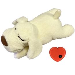 Dog Toys Chews Dog Toy Cute Heartbeat Pet Plush Comfortable Anxiety Relief Sleep Aids Dolls for Home Pet Relaxation Accessories 231030