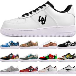 DIY shoes winter green lovely autumn mens Leisure shoes one for men women platform casual sneakers Classic White Black cartoon graffiti trainers sports 21184