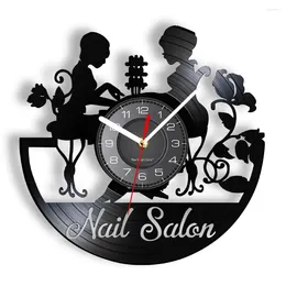 Wall Clocks Nail Salon Decorative Art Modern Clock Home Decor Polish Manicure Pedicure Business Record