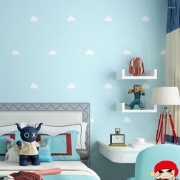 Wallpapers Modern Minimalist Blue Sky White Clouds Mural Wallpaper Children's Room Background Po Wall Paper Home Decor Stickers