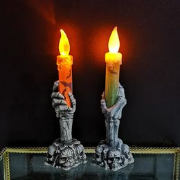 Other Event Party Supplies Halloween Skeletons Ghost Candles Pumpkin Happy Home Decorations 231030