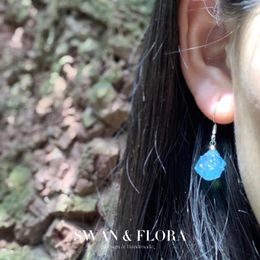 Dangle Earrings Irregular Random Aquamarine 925 Silver Genuine Charm Healing Energy Blue Gem Stone Women