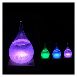 Other Home Decor Weather Forecast Bottle Water Drop Glass Color Changing Valentines Day Present Delivery Garden Dh7Fp