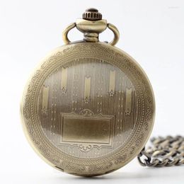 Pocket Watches 10pcs/lot Steampunk Bronze Mechanical Watch Vintage Skeleton Roman Dial Men Gift With Chain