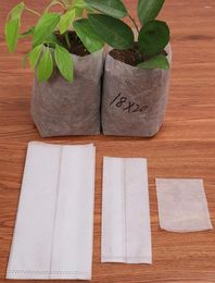 Planters 100Pcs Different Sizes Biodegradable Non-woven Seedling Pots Eco-Friendly Nursery Bag Planting Bags Plant Grow Tools