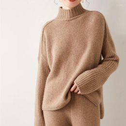 Women's Sweaters 2023 Winter Pure Cashmere Knit Pullover High Quality Thicken Long Sleeve Sweater Female Loose Large Size Tops