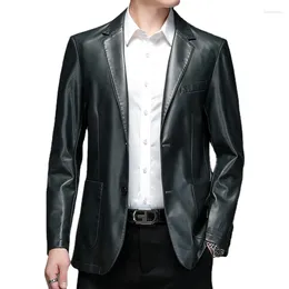 Men's Jackets 2158 M-4XL Spring And Autumn Clothing Plus Size Sheepskin Slim Leather Jacket Short Suit Coat