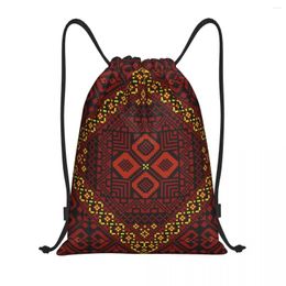 Shopping Bags Traditional Palestinian Tatreez Drawstring Backpack Sports Gym Bag For Women Men Palestine Embroidery Training Sackpack