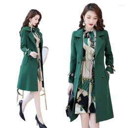 Women's Trench Coats Spring Autumn Coat Slim Long OL Women Windbreakers Plus Size Two Pieces Sets Coats/Dress/Set Outwears