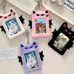 Card Holders Plush Sleeve Bus Business Case Bank Credit Id Holder Student Cartoon Animal Cover With Keychain Pendant