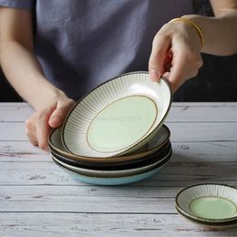 Plates Japanese Style Simple Design 16.3 Cm Ceramic Disc Multi-purpose Shallow Dish Household Good-looking Tableware