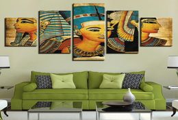 Vintage Pictures Canvas Printed Poster 5 Panel Pharaoh Of Ancient Egypt Paintings Home Decor For Living Room Artwork Wall Art T2008896593