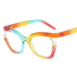 Sunglasses Frames 2023 Fashion Pearl Irregular Eyeglasses For Women Square Anti Blue Light Glasses Flat Mirror Frame Men