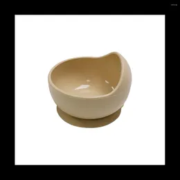 Bowls Silicone Baby Feeding Bowl Waterproof Learning Suction Supplementary Khaki