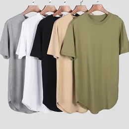 Men's T Shirts Shirt Casual Oversized Short Sleeve Men Fashion Swag Hem O Neck Hip Hop Tops Tee Solid Clothes Tshirt